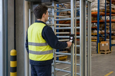 Tornos reales de control de accesos industrial