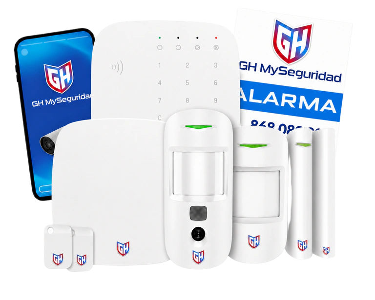 Ejemplo de equipos de alarma con la identidad de GH MySeguridad